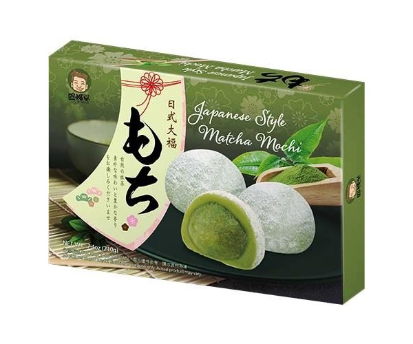 Dolce giapponese Mochi al tè verde Matcha - Szu Shen Po 210g.